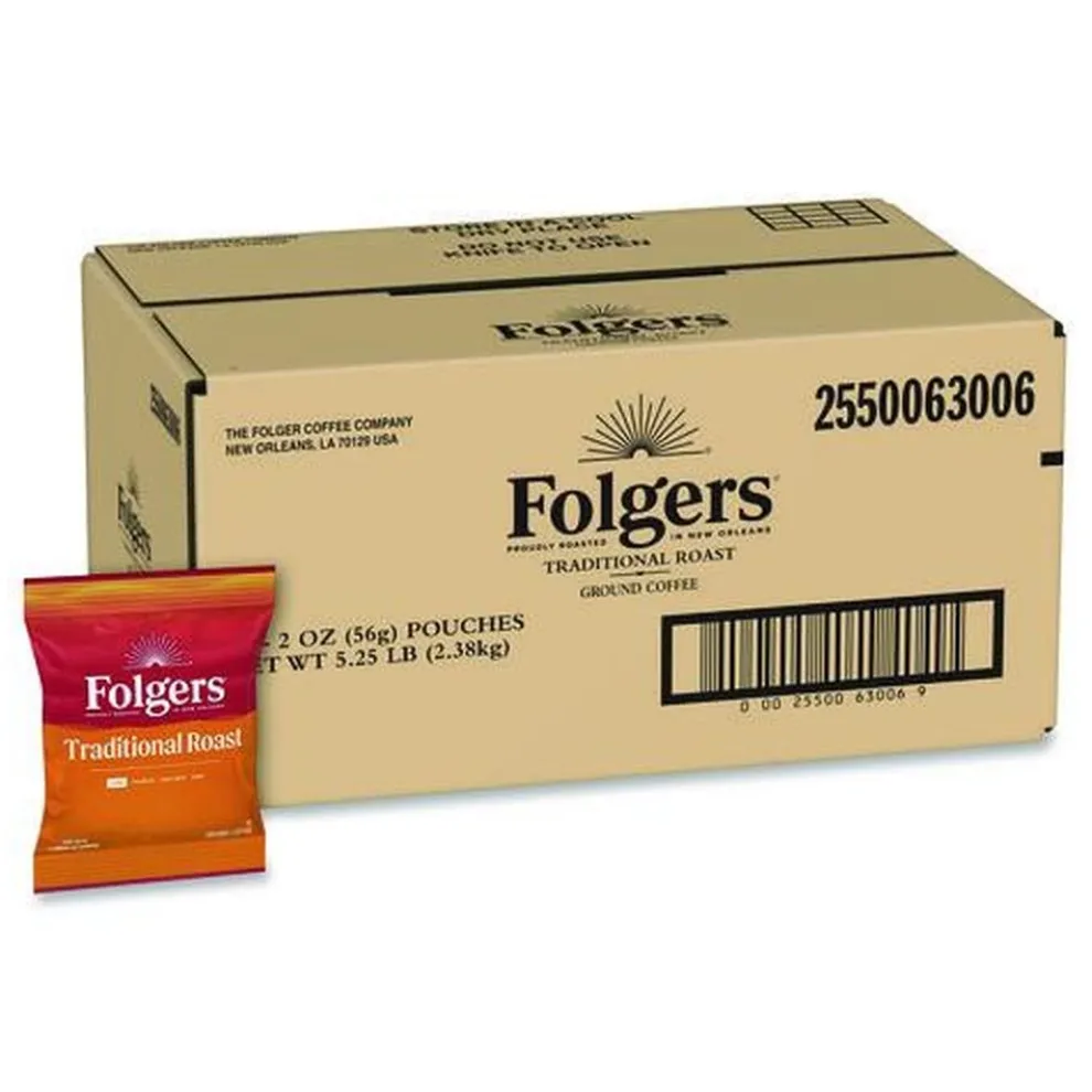 Folgers 2 oz. Traditional Roast Ground Coffee Fraction Packs (42/Carton)