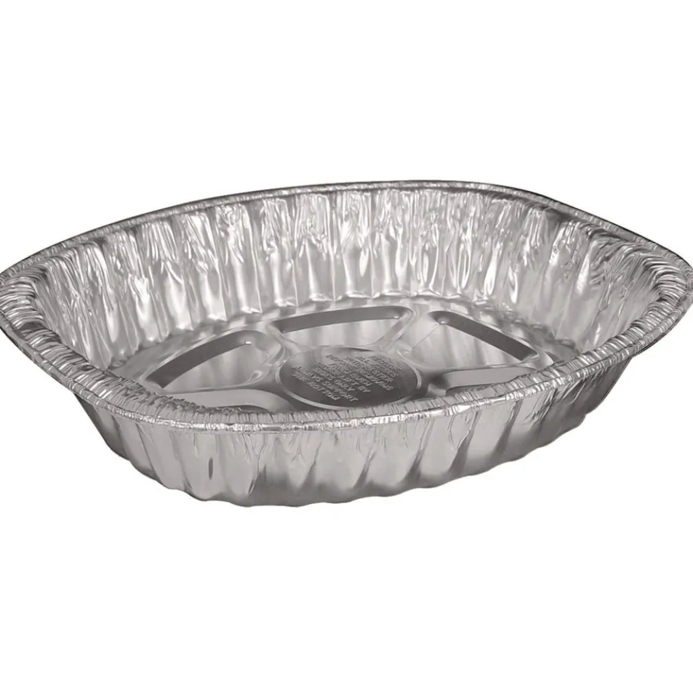 Handi-Foil HFA 32400-100 14.43 in. x 3.12 in. x 17.68 in. 272 oz. Giant Rack Aluminum Roaster Pan - Silver (100/Carton)