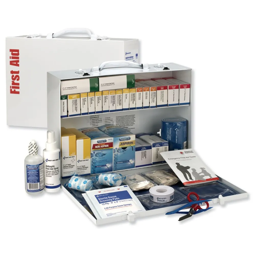 First Aid Only ANSI 2015 Class Bplus Type I and II Industrial First Aid Kit for 75 People with Metal Case (1-Kit)
