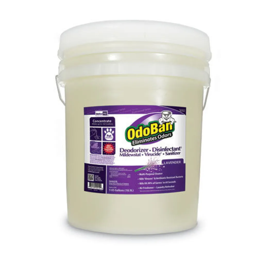 OdoBan 5 Gallon Pail Concentrated Odor Eliminator and Disinfectant - Lavender Scent