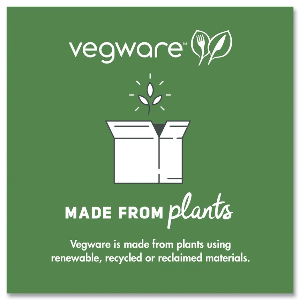 Vegware 4.6 in. x 1.5 in. 8 oz. Compostable Plastic Round Deli Pots - Clear (500/Carton)