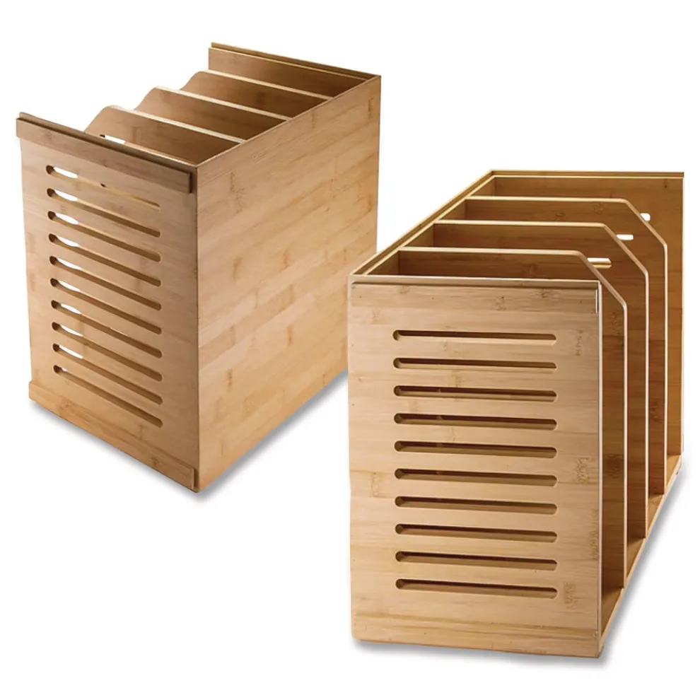 Officemate Bamboo Magazine File 14.09 x 14.41 x 14.41 Brown