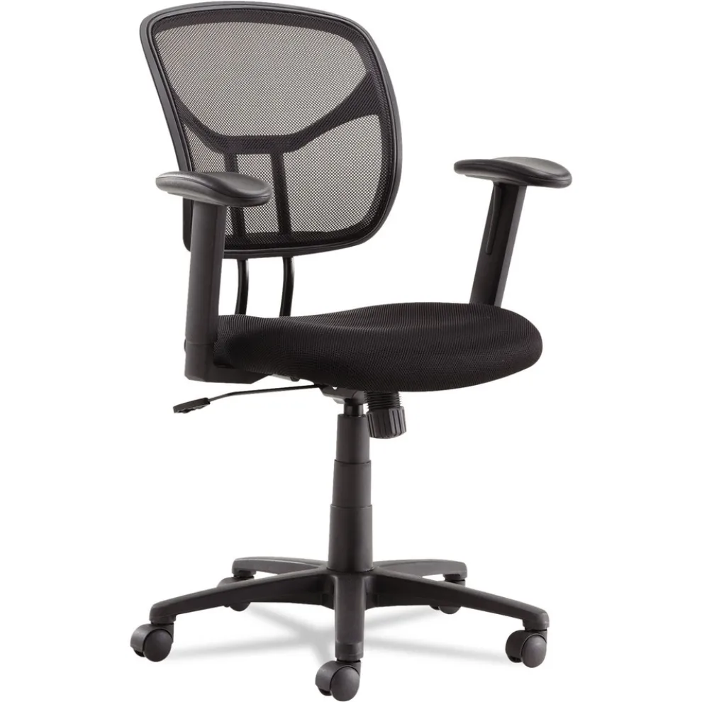OIF Swivel/tilt Mesh Task Chair (Height Adjustable T-Bar Arms-Black/chrome)