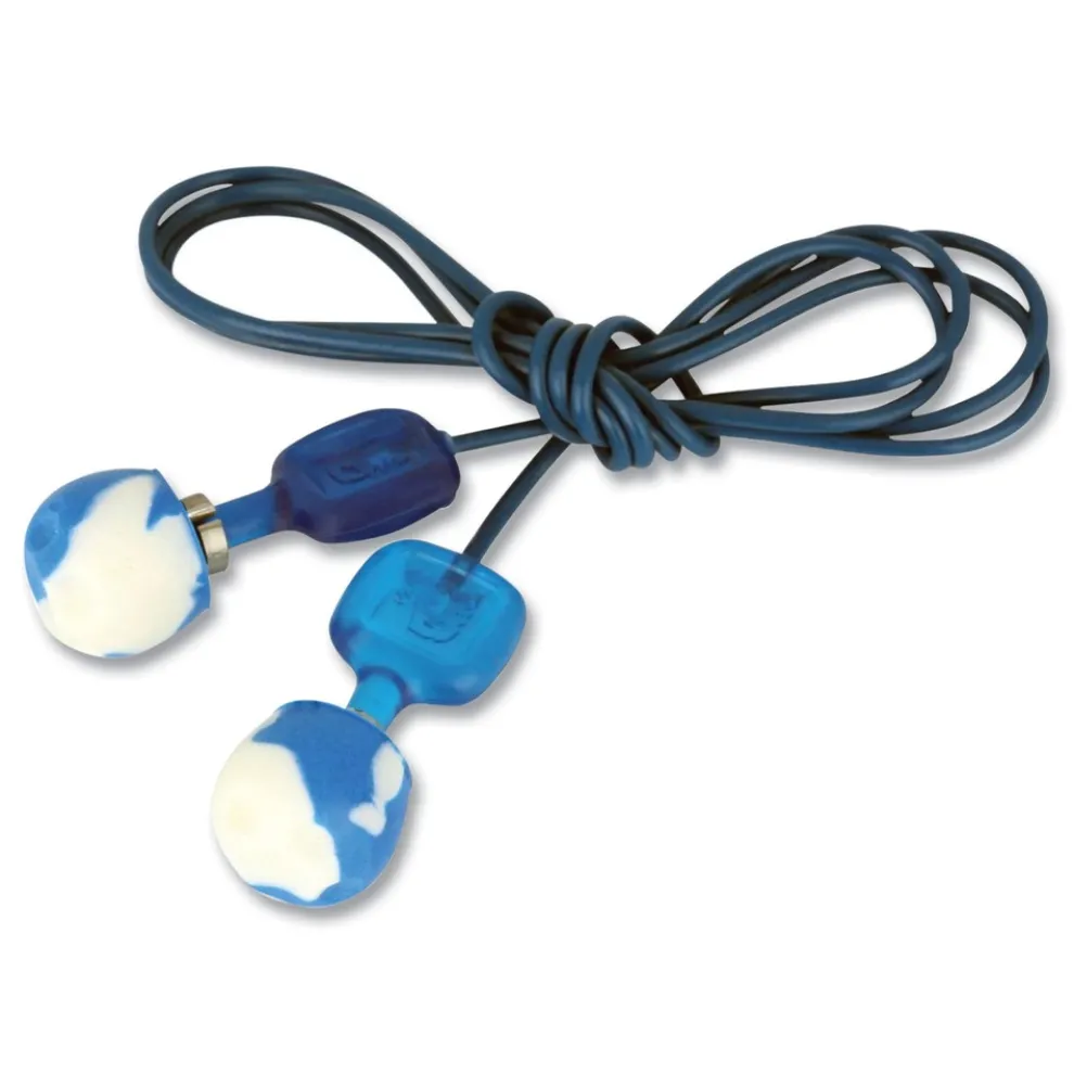 Howard Leight by Honeywell TrustFit Trak 29 dB NRR Detectable Reusable Corded Foam Earplugs - One Size Fits Most Blue (1000/Carton)