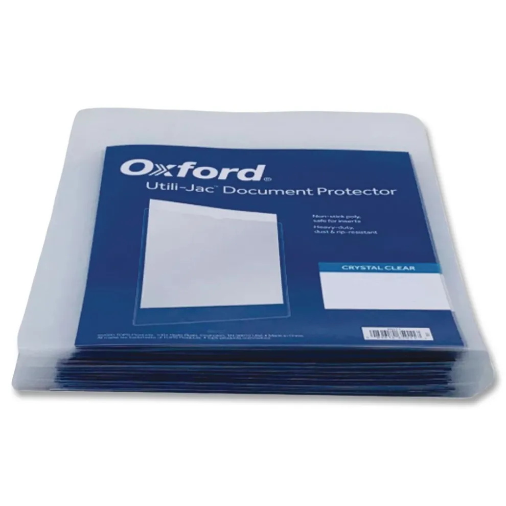 Oxford Utili-Jac 9 in. x 12 in. Heavy-Duty Plastic Envelopes - Clear (50/Box)
