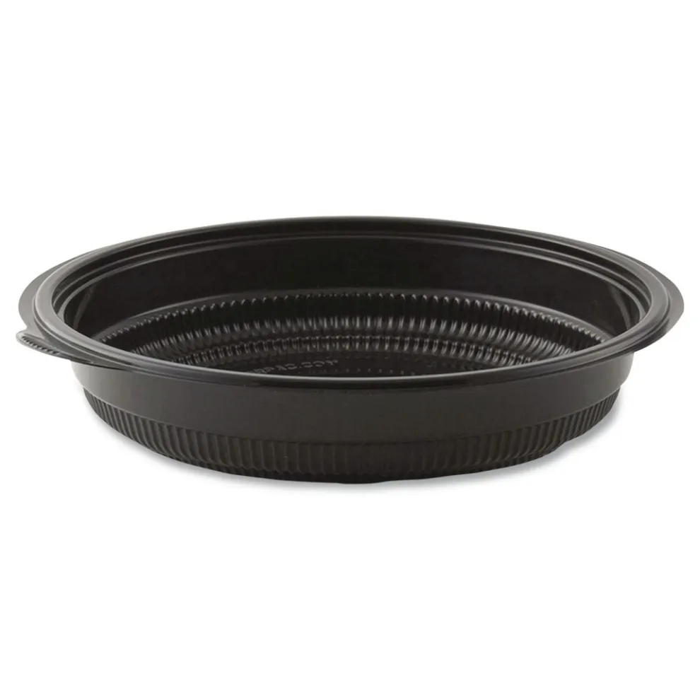 Anchor 32 oz. 8.5 in. Diameter x 1.92 in. Plastic MicroRaves Incredi-Bowl Base - Black (150/Carton)