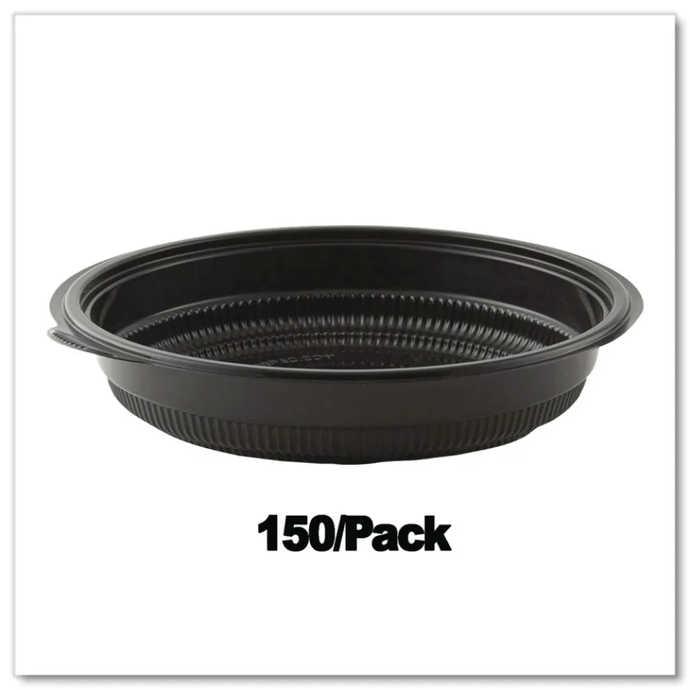 Anchor 32 oz. 8.5 in. Diameter x 1.92 in. Plastic MicroRaves Incredi-Bowl Base - Black (150/Carton)