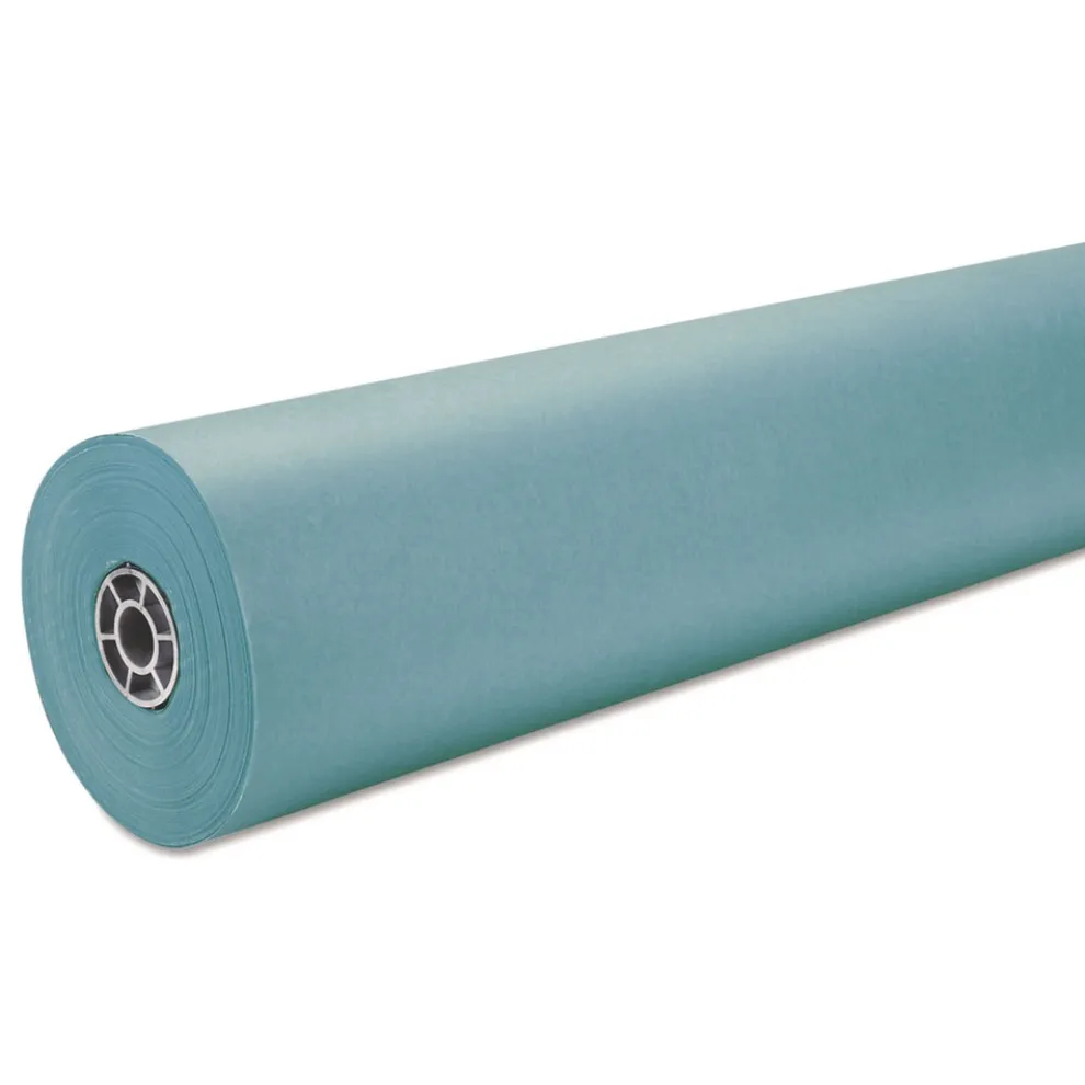 Pacon P0063160 35 lbs. Wrapping Weight 36 in. x 1000 ft. Rainbow Duo-Finish Colored Kraft Paper - Aqua (1-Roll)