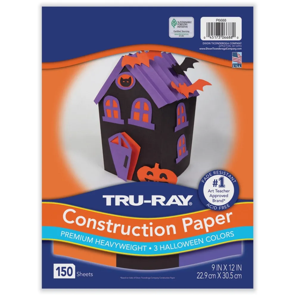 Pacon Tru-Ray 9 x 12 70 lb. Text Weight Construction Paper - Assorted Halloween Colors (150/Pack)