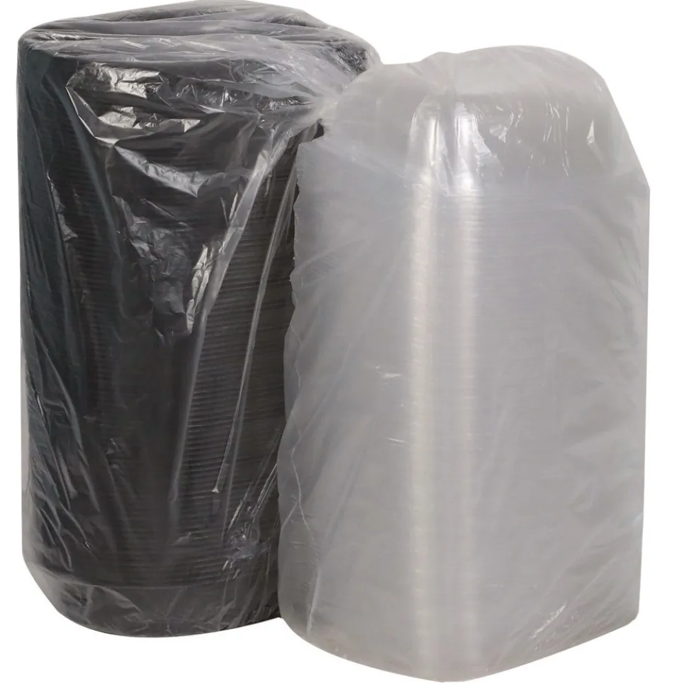 Pactiv Corp. 10.75 in. x 8.5 in. x 4.25 in. ClearView MealMaster Chicken Roaster - Black/Clear (95/Carton)