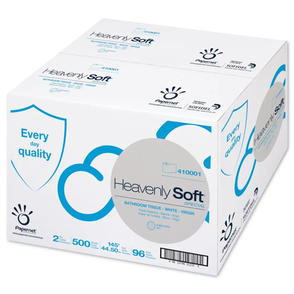 Papernet 4.1 in. x 146 ft. 2-Ply Septic Safe Heavenly Soft Toilet Tissue - White (96 Rolls/Carton)