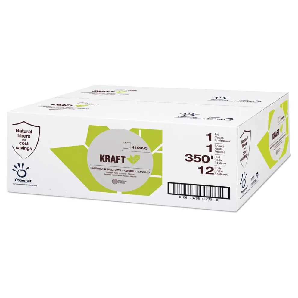 Papernet Kraft Tech Hardwound Paper Towel Kraft 1-Ply 5.5 x 5.5 Brown 350 ft/Roll 12 Rolls/Carton