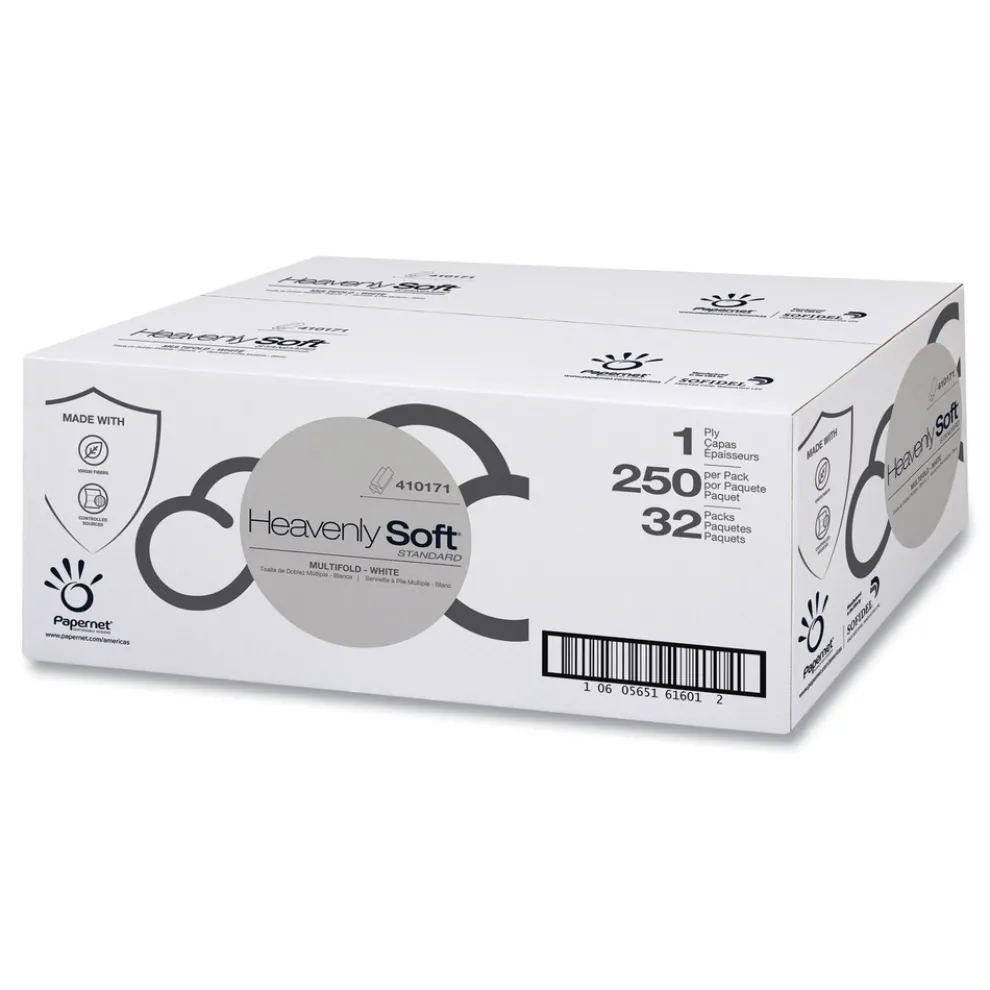 Papernet 1-Ply 4 x 9.5 Heavenly Soft Standard Multi-Fold Towel - White (32/Carton)
