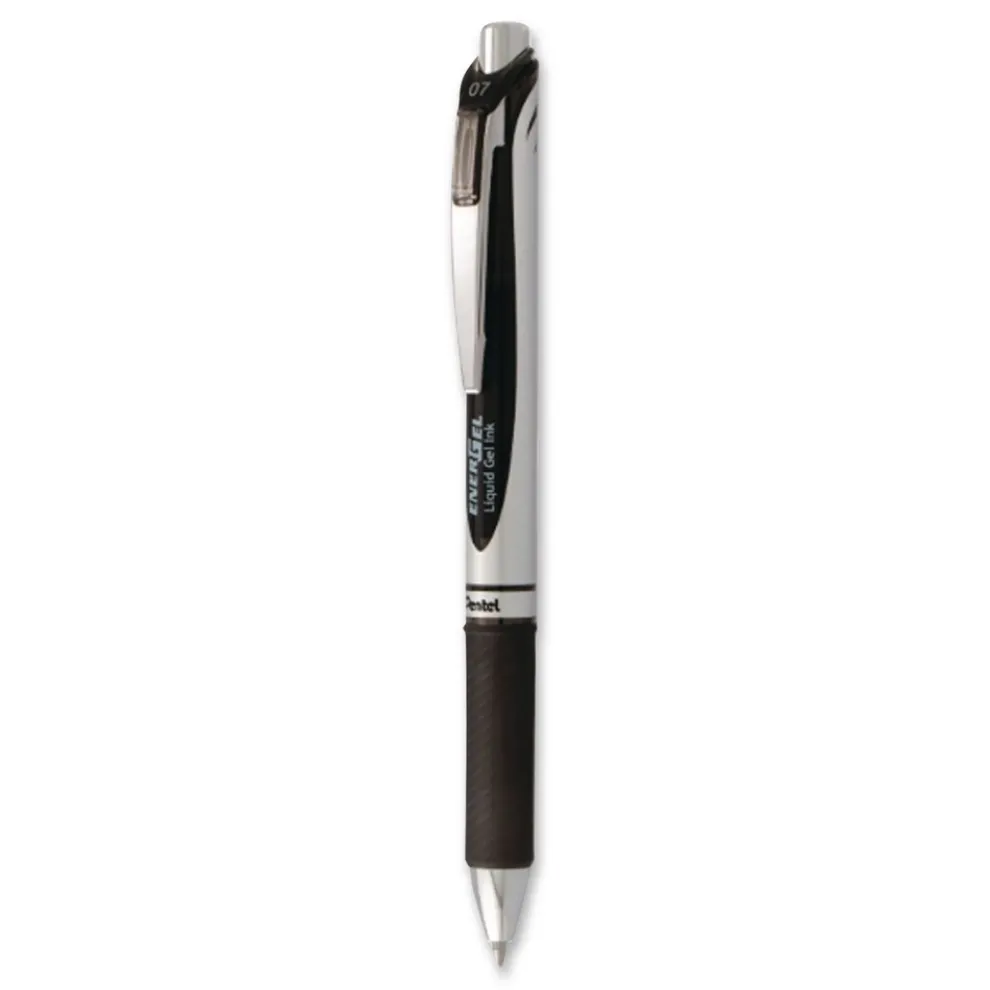 Pentel EnerGel PRO Permanent Ink Medium 0.7 millimeter Retractable Hybrid Gel Pen - Blue Ink/Black Barrel
