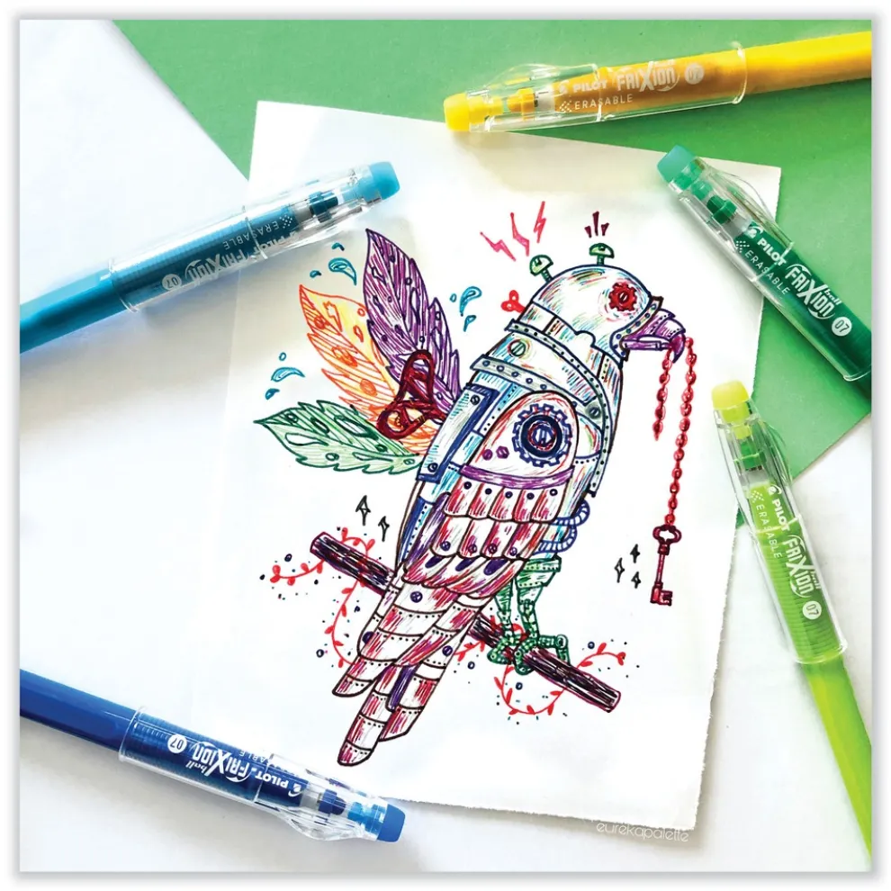 Pilot FriXion ColorSticks Fine 0.7 mm Erasable Gel Pen - Assorted Ink and Barrel Colors (10/Pack)