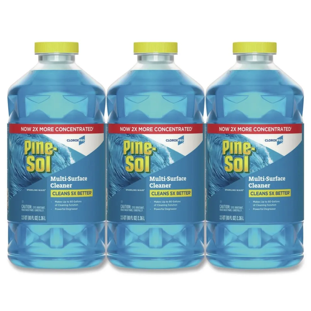 Pine-Sol 80 oz. CloroxPro Concentrated Multi-Surface Cleaner - Sparkling Wave Scent (3/Carton)