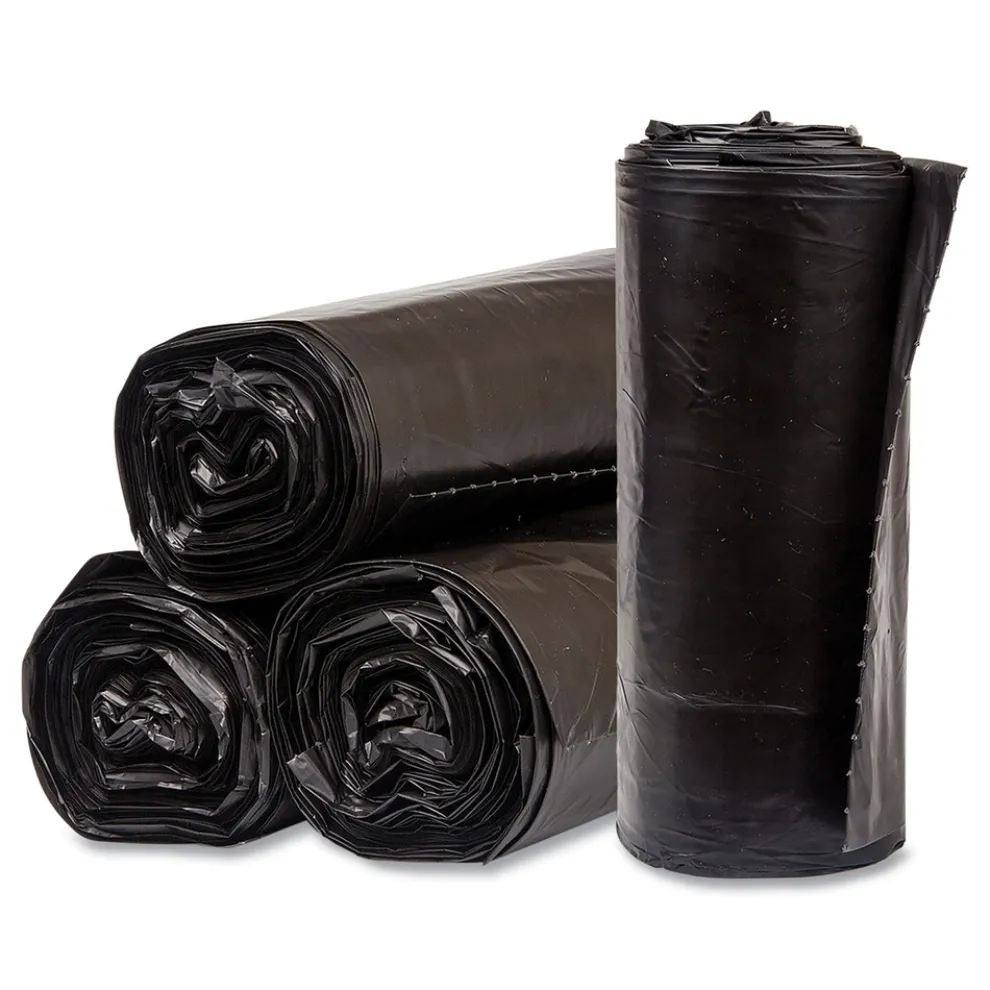 Pitt Plastics 38 in. x 58 in. 1.35 mil 60 gal. Eco Strong Plus Can Liners - Black (100/Carton)