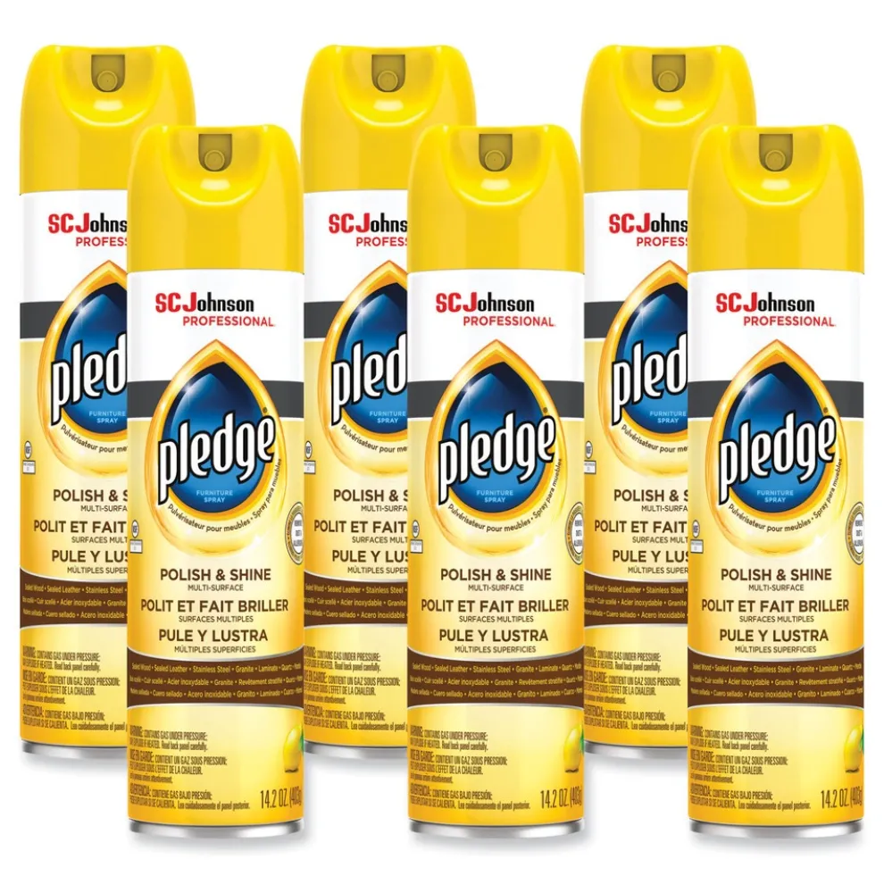 Pledge 14.2 oz. Aerosol Can Furniture Polish - Lemon (6/Carton)