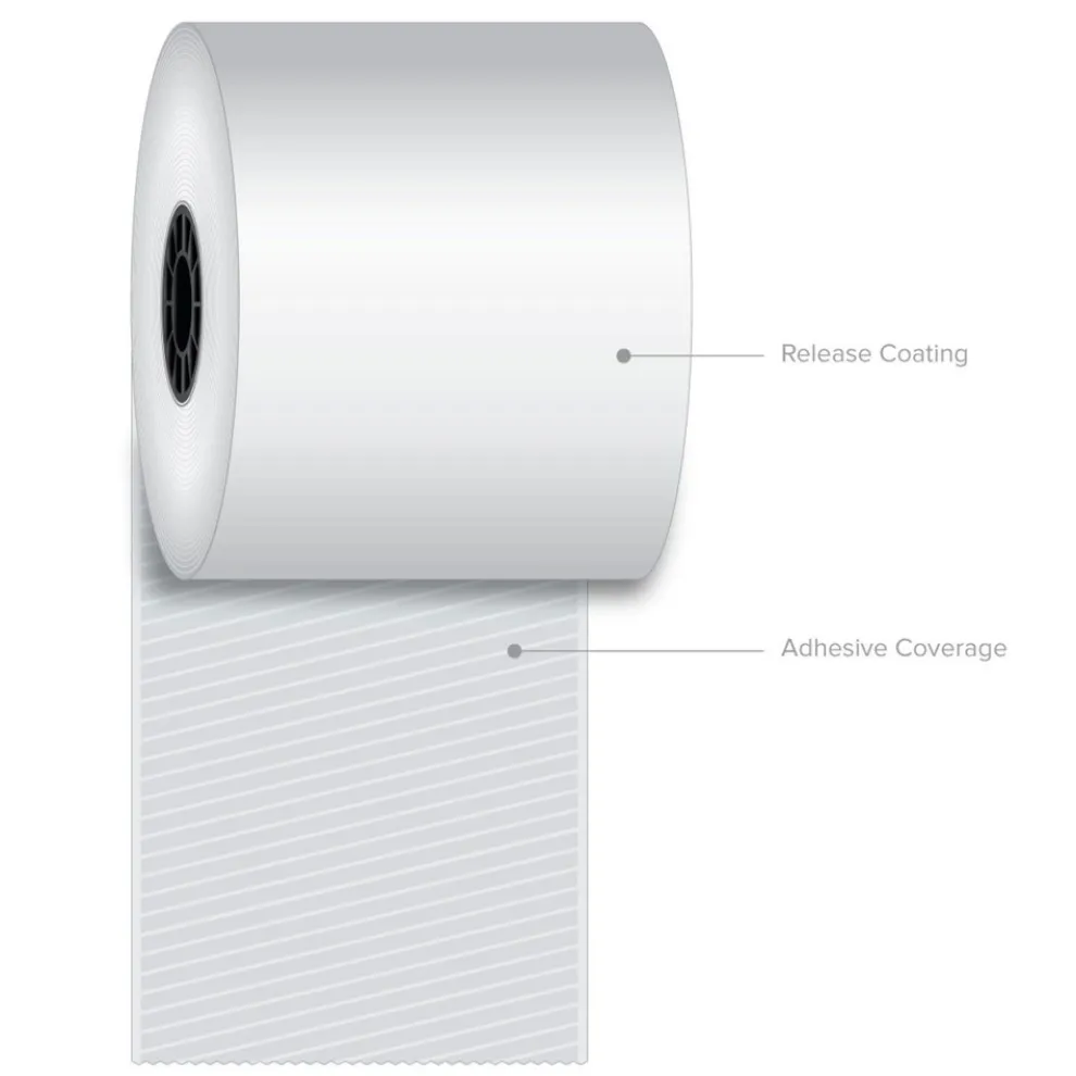 PM Company ICX90230088 3.15 in. x 270 ft. Sticky Media - White (12 Rolls/Carton)