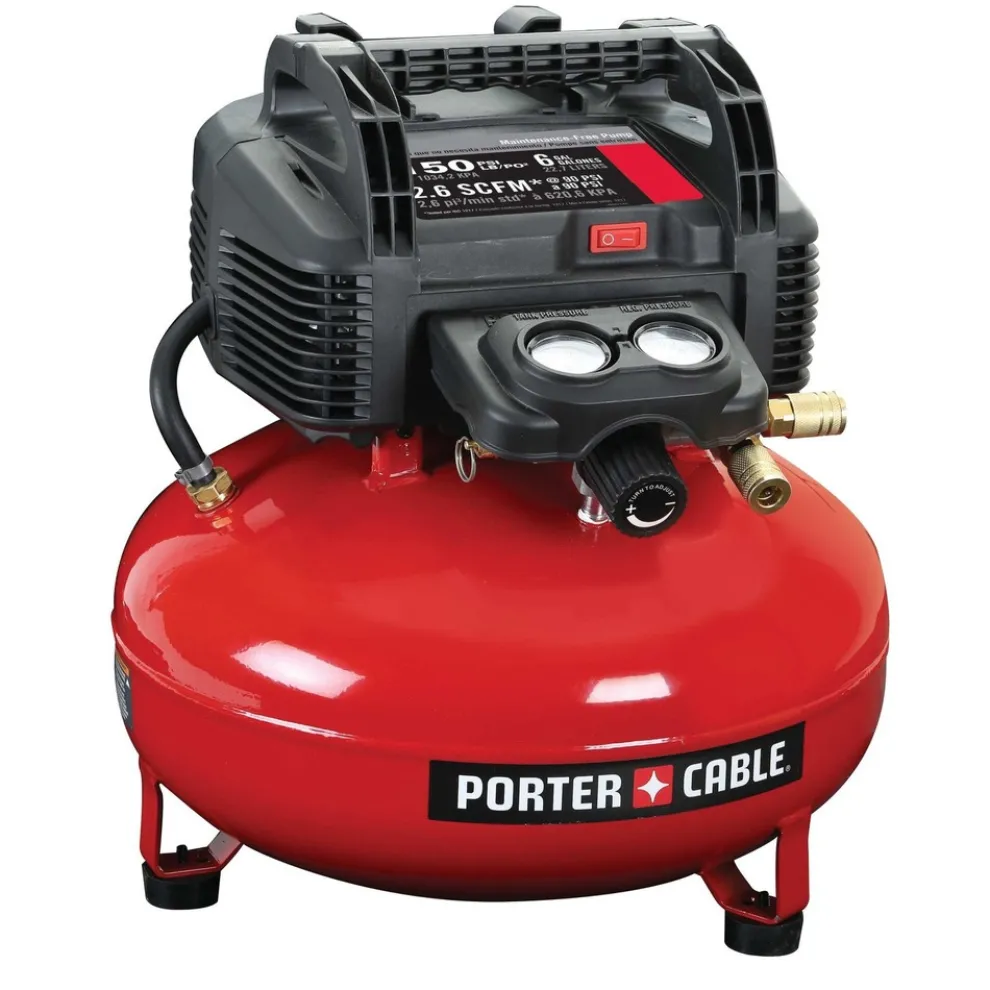 Porter-Cable 0.8 HP 6 Gallon Oil-Free Pancake Air Compressor