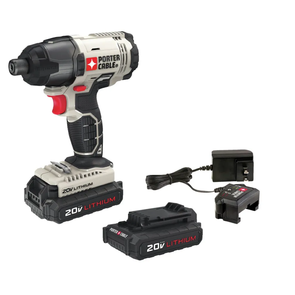 Porter-Cable 20V MAX 1.3 Ah Cordless Lithium-Ion 1/4 in. Hex Impact Driver Kit