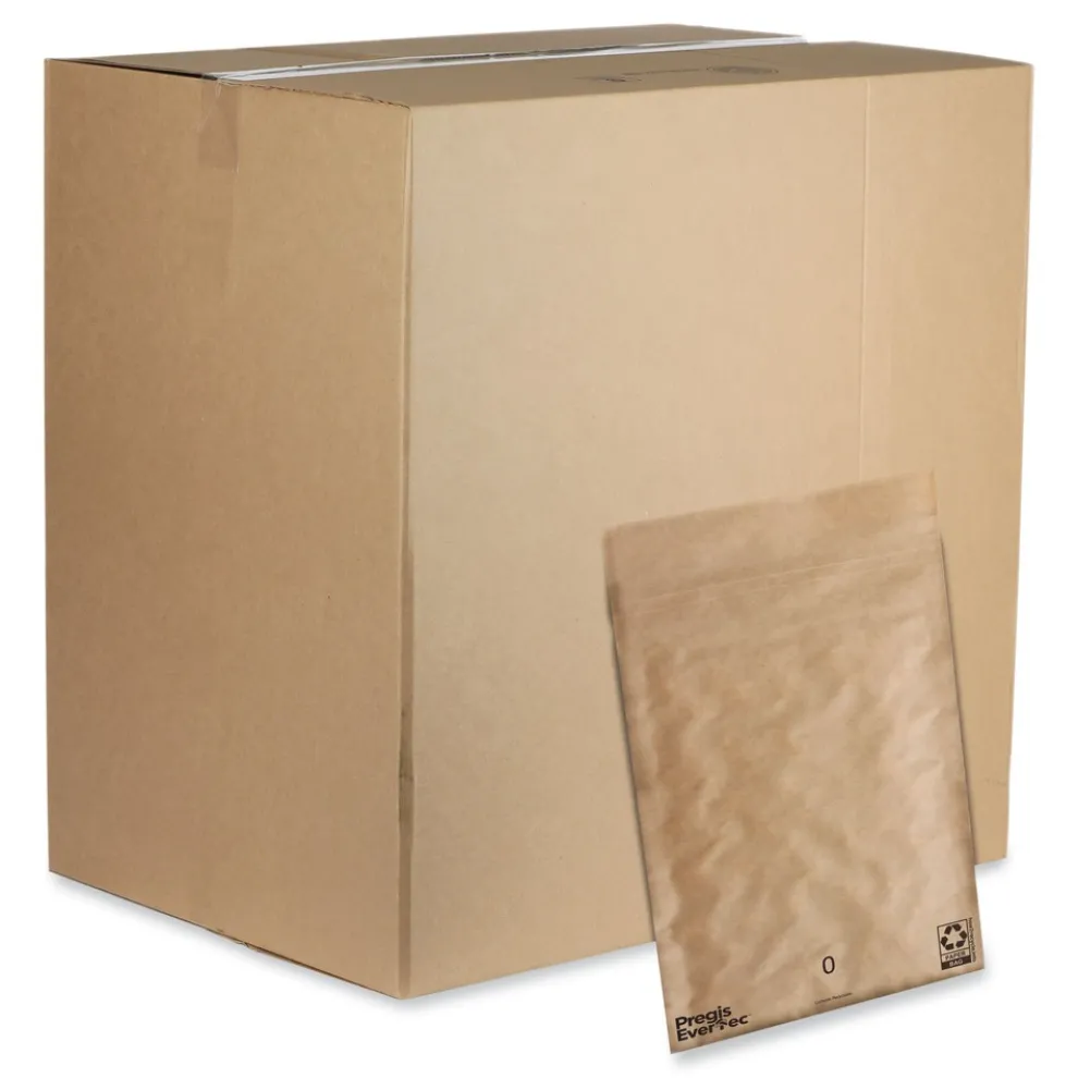 Pregis EverTec 7 in. x 9 in. No. 0 Self-Adhesive Closure Kraft Paper Curbside Recyclable Padded Mailer - Brown (300/Carton)