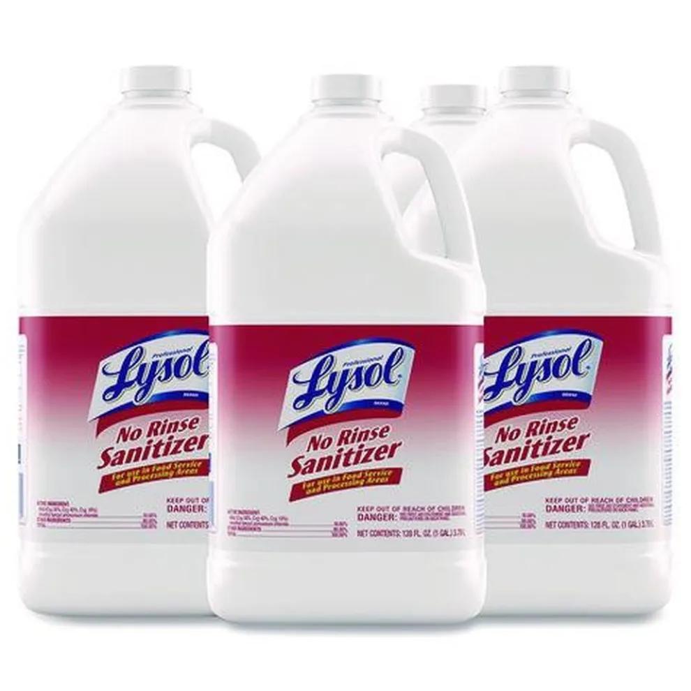 Professional LYSOL Brand 1 Gallon Bottle No Rinse Sanitizer Concentrate (4/Carton)