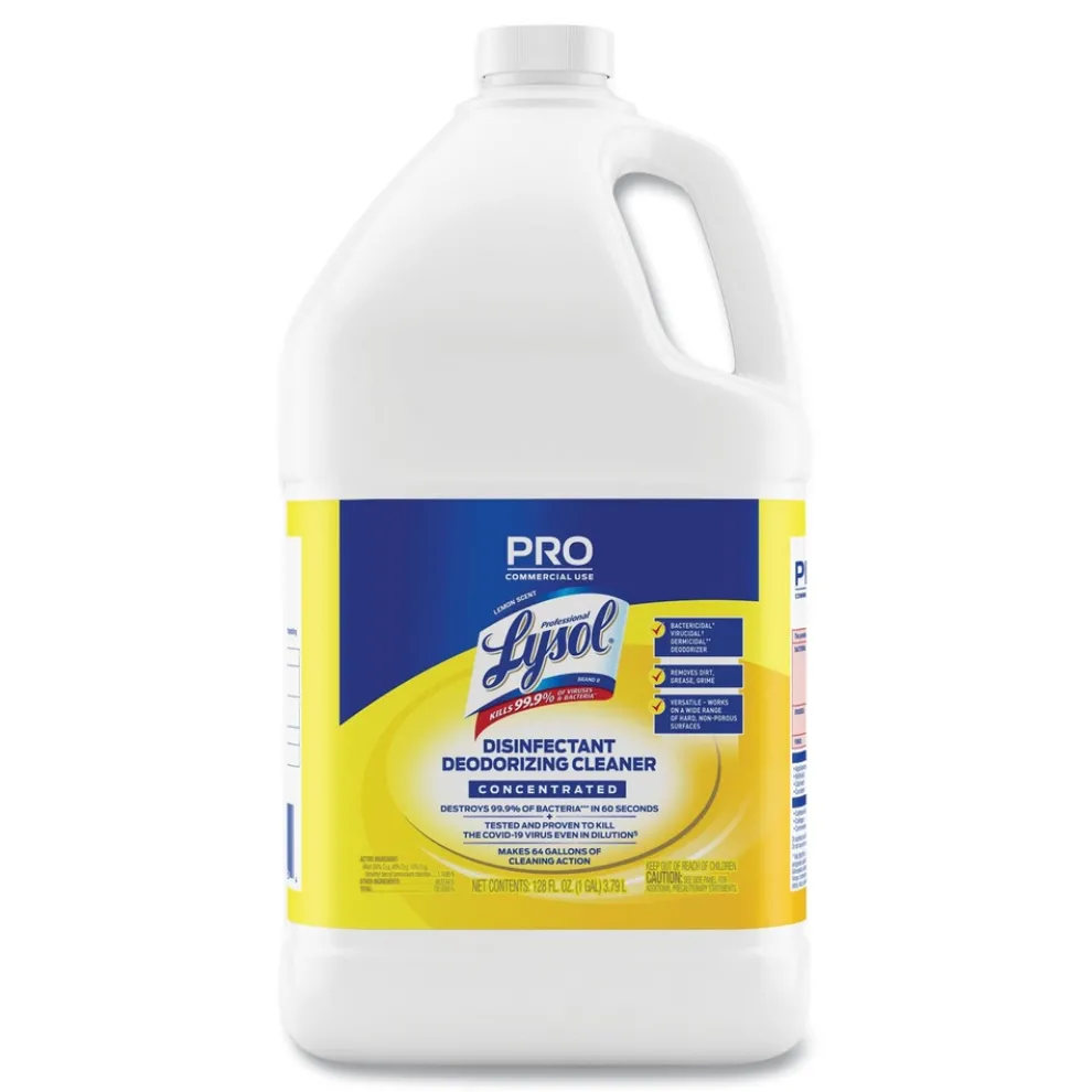 Professional LYSOL Brand 128 oz Disinfectant Deodorizing Cleaner Concentrate - Lemon Scent