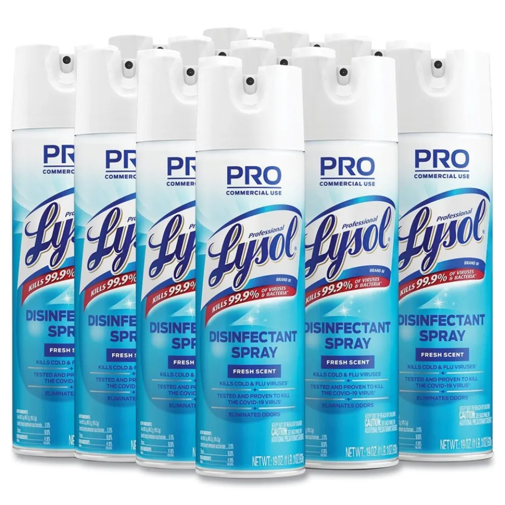Professional LYSOL Brand 36241-04675 19 oz. Aerosol Spray Disinfectant Spray - Fresh Scent (12/Carton)