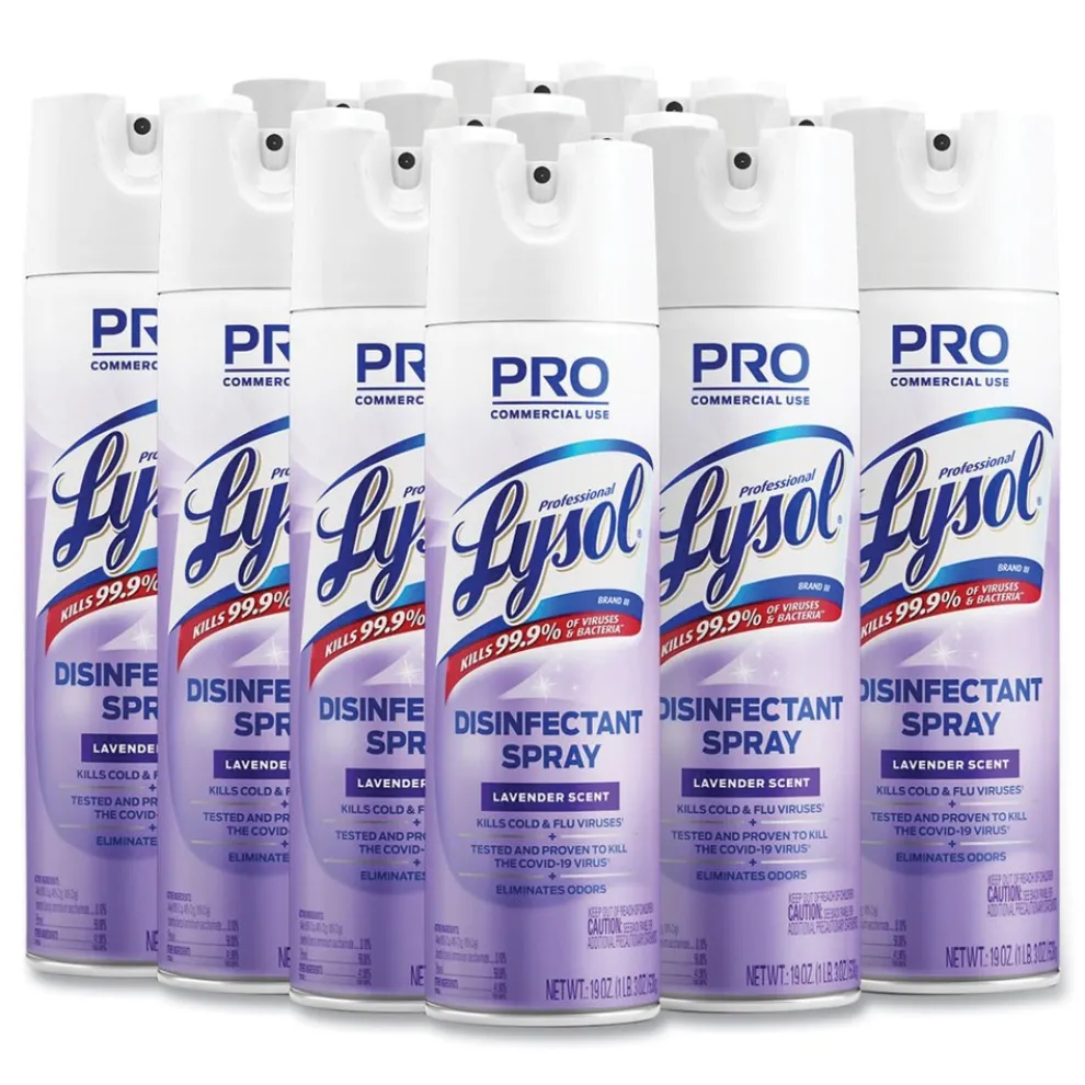Professional LYSOL Brand 19 oz. Aerosol Spray Disinfectant Spray - Lavender (12/Carton)