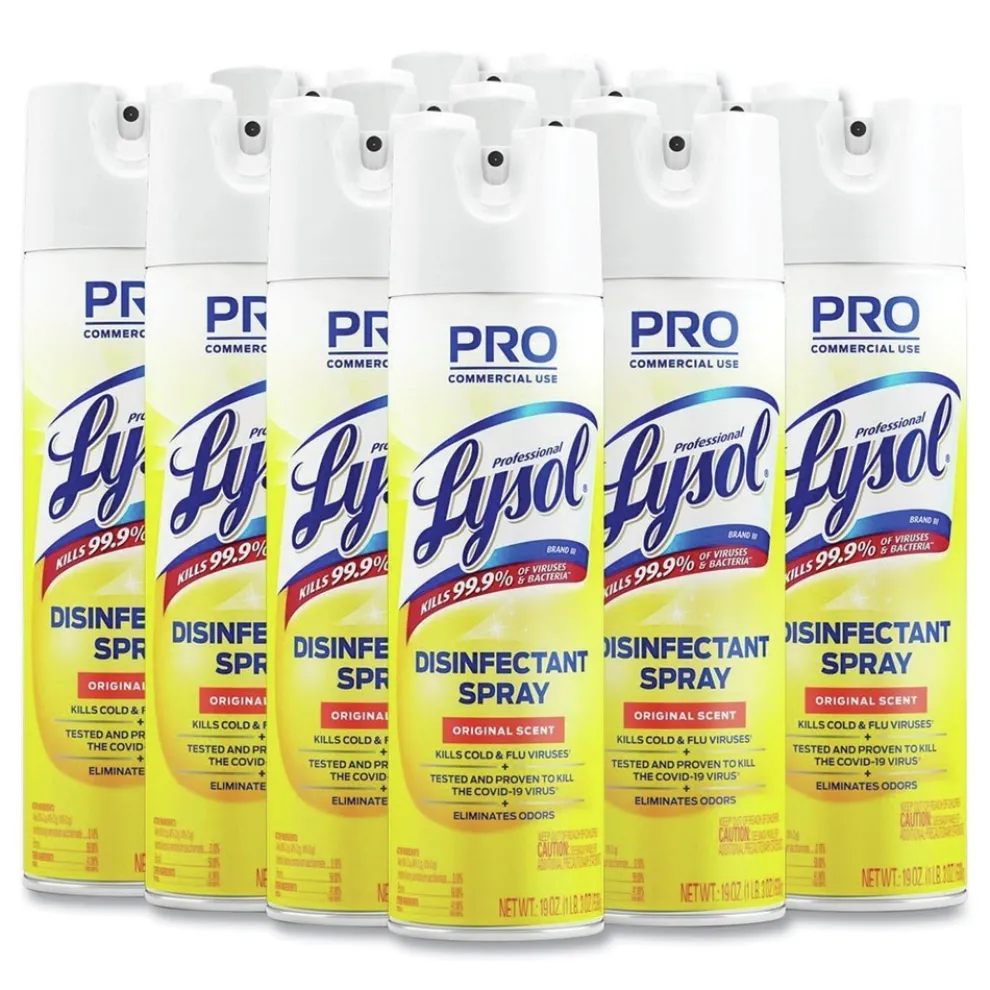 Professional LYSOL Brand 36241-04650 19 oz. Aerosol Spray Disinfectant Spray - Original Scent (12/Carton)