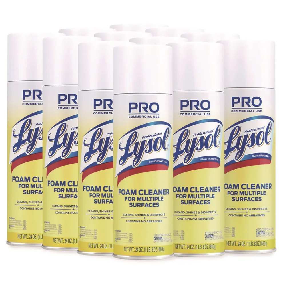 Professional LYSOL Brand 24 oz. Aerosol Spray Disinfectant Foam Cleaner (12/Carton)