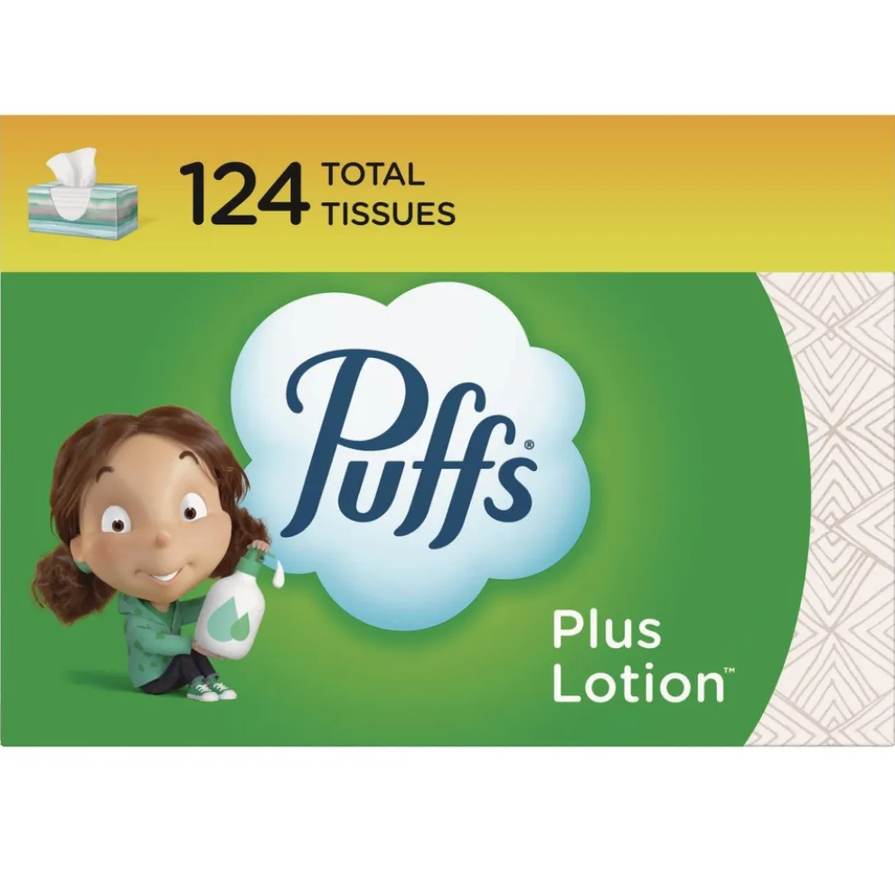 Puffs 2-Ply Plus Lotion Facial Tissue - White (24 Boxes/Carton)