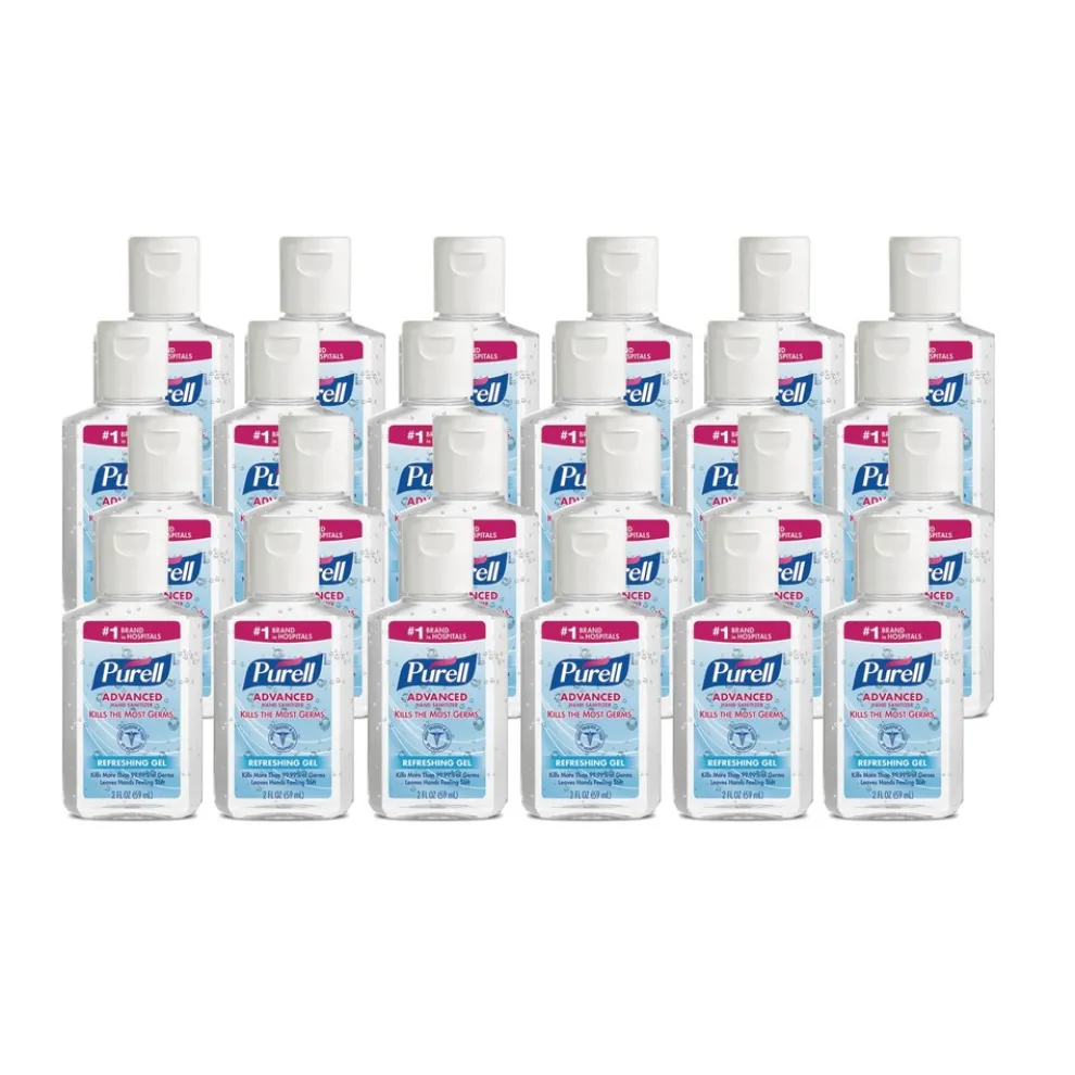 PURELL 9605-24 2 oz. Flip-Cap Bottle Advanced Refreshing Gel Hand Sanitizer - Clean Scent (24/Carton)