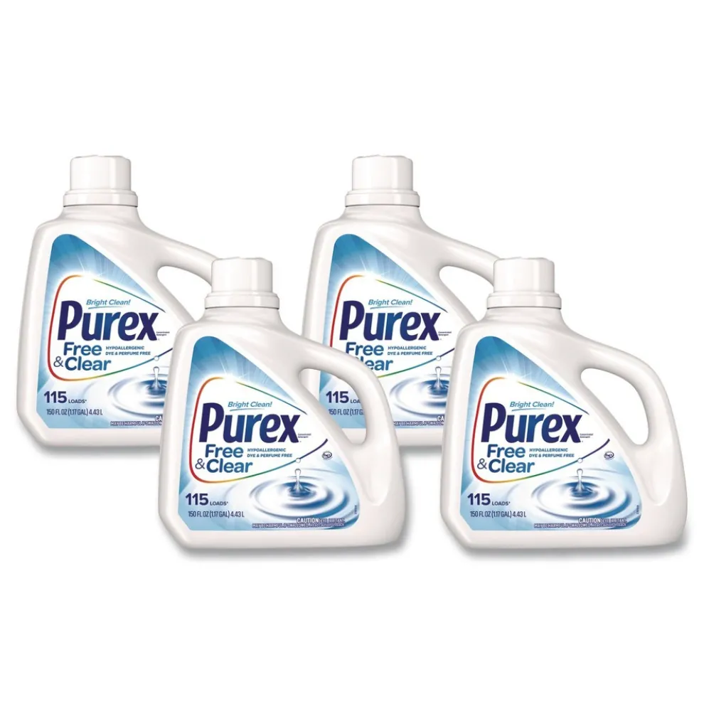 Purex Free and Clear 150 oz. Bottle Liquid HE Laundry Detergent - Unscented (4/Carton)