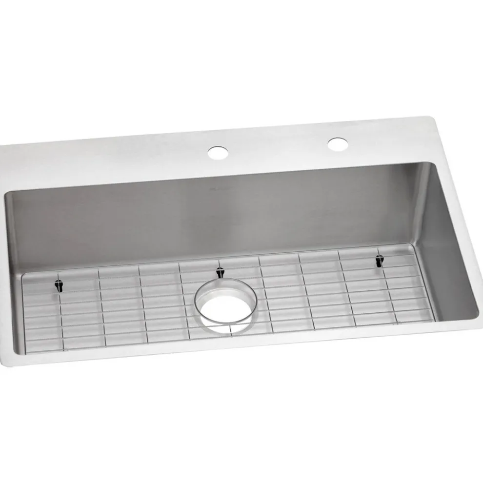 Elkay (1-Kit) Crosstown 33 in. x 22 in. x 9 in. 18-Gauge Stainless Steel FR2-Hole Dual Mount Sink Kit