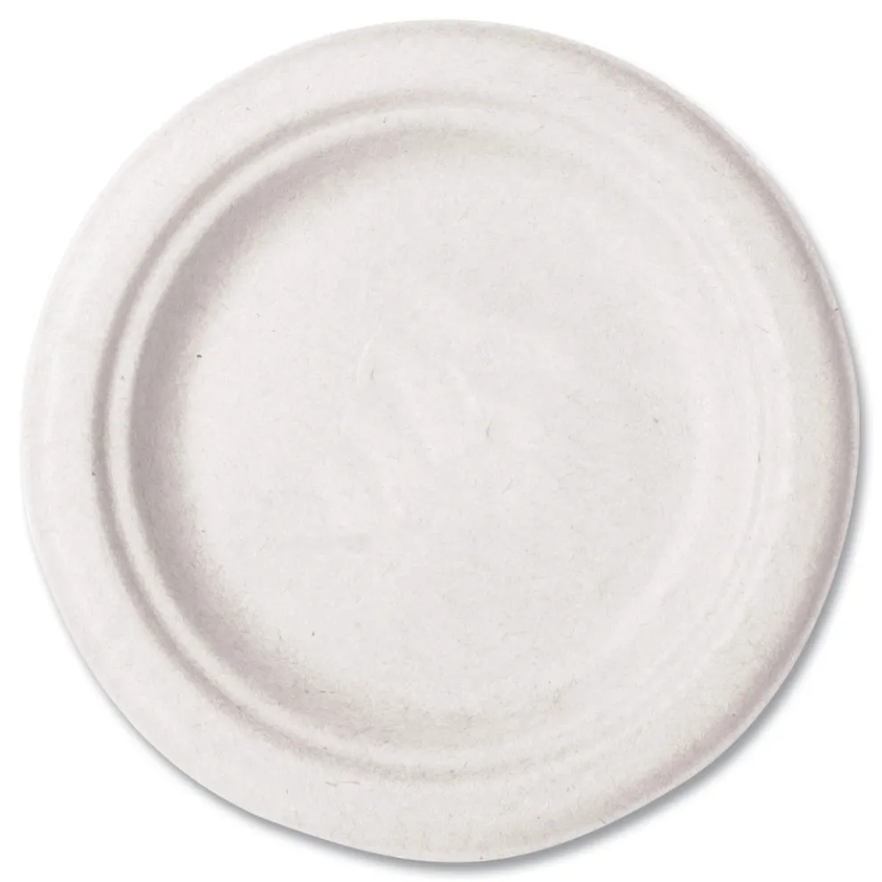 Vegware 6 in. Molded Fiber Compostable Tableware Plate - White (1000/Carton)