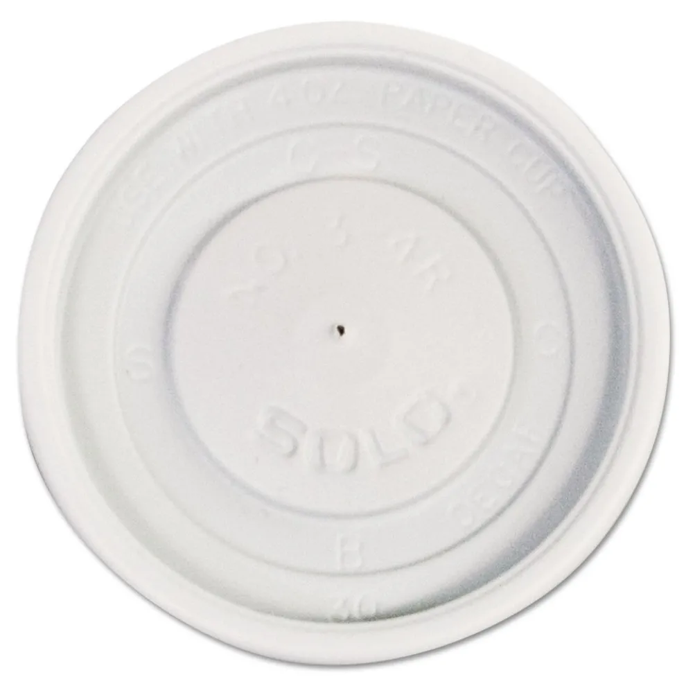 SOLO Polystyrene Vented Hot Cup Lids Fits 4 oz Cups - White (100/Pack, 10 Packs/Carton)