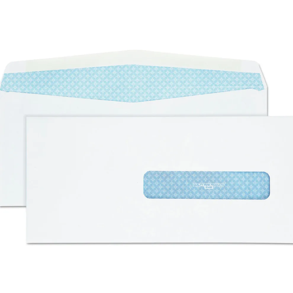 Quality Park 4.5 in. x 9.5 in. Commercial Flap Redi-Seal Closure Address Window Security Tinted Insurance Claim Form Envelope - White (500/Box)