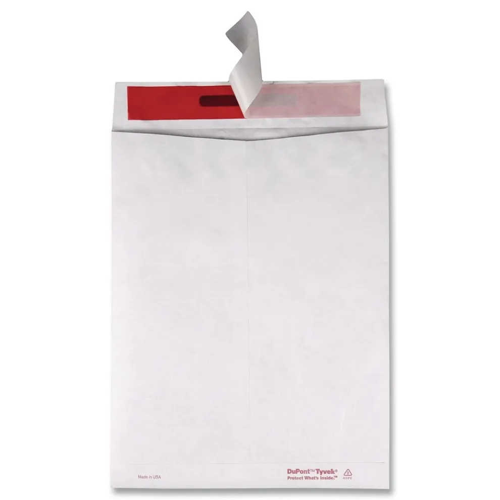 Quality Park 9 in. x 12 in. No. 10-1/2 Flip-Stik Flap Adhesive Closure Tamper-Indicating Mailers Made with Tyvek - White (100/Box)