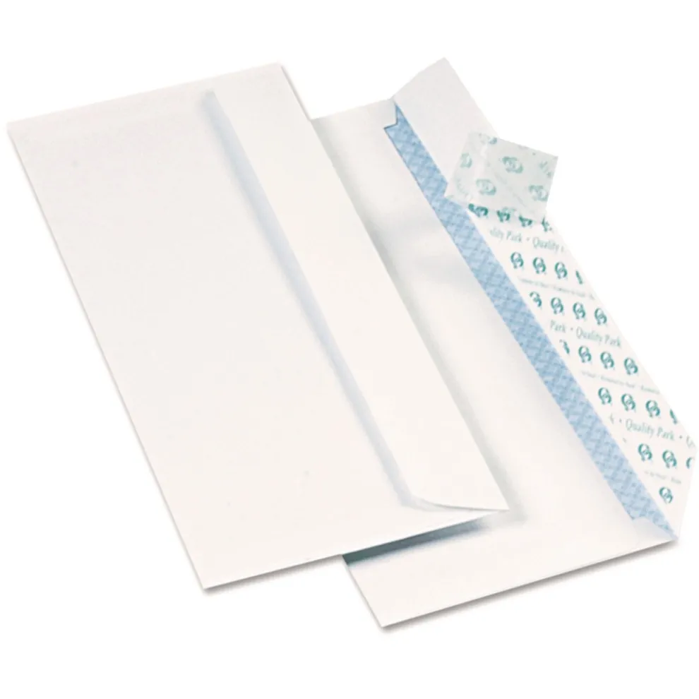Quality Park Redi-Strip 4.13 x 9.5 Commercial Flap Security Tinted Envelope - White (1,000/Carton)