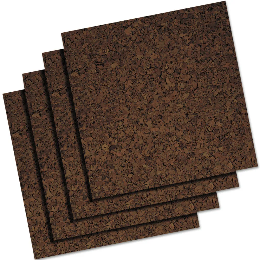 Quartet 12 in. x 0.38 in. x 12 in. Cork Panels - Brown (4/Pack)