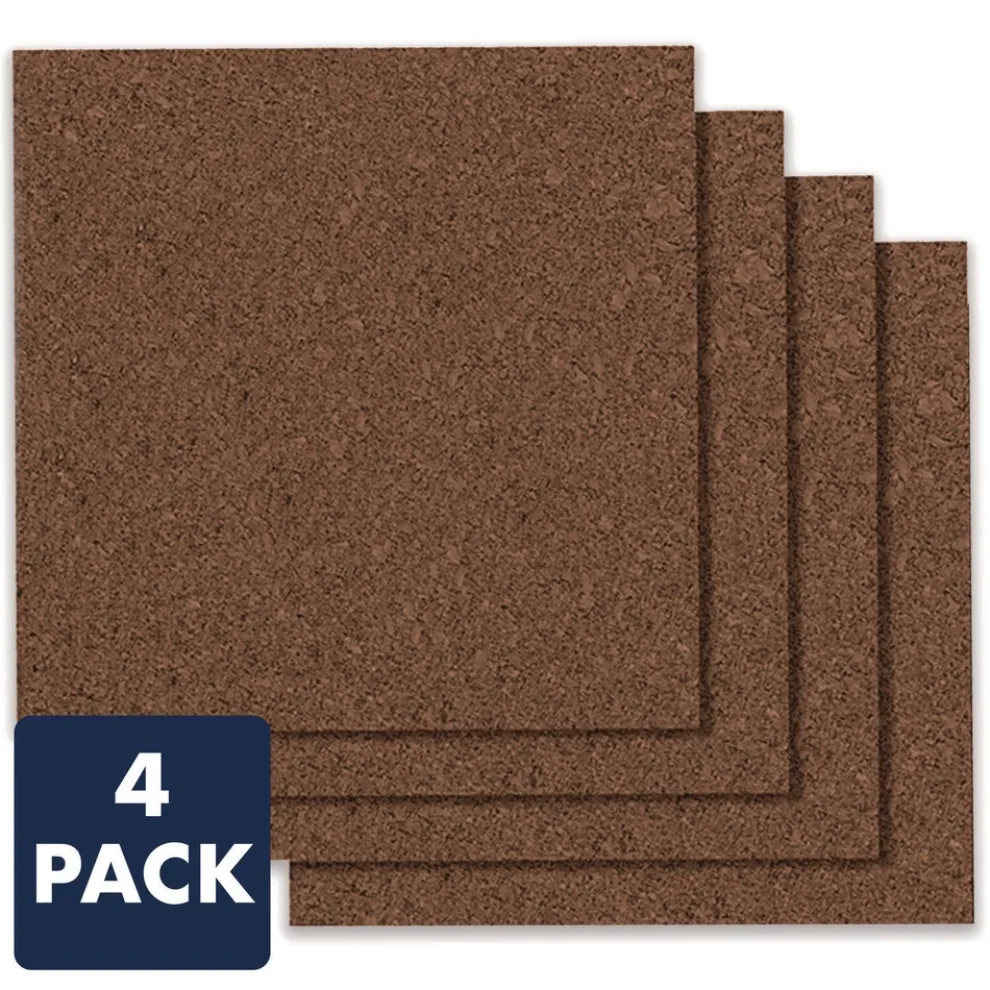 Quartet 12 in. x 0.38 in. x 12 in. Cork Panels - Brown (4/Pack)