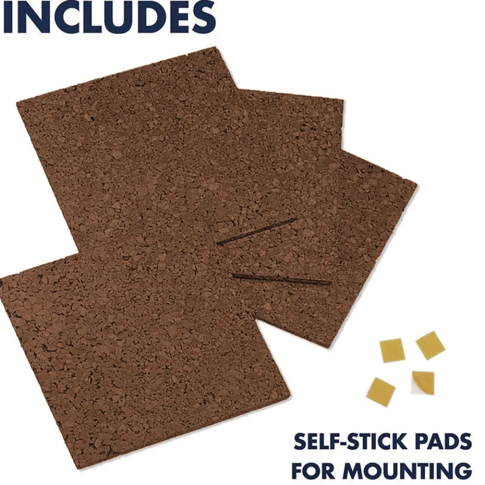 Quartet 12 in. x 0.38 in. x 12 in. Cork Panels - Brown (4/Pack)