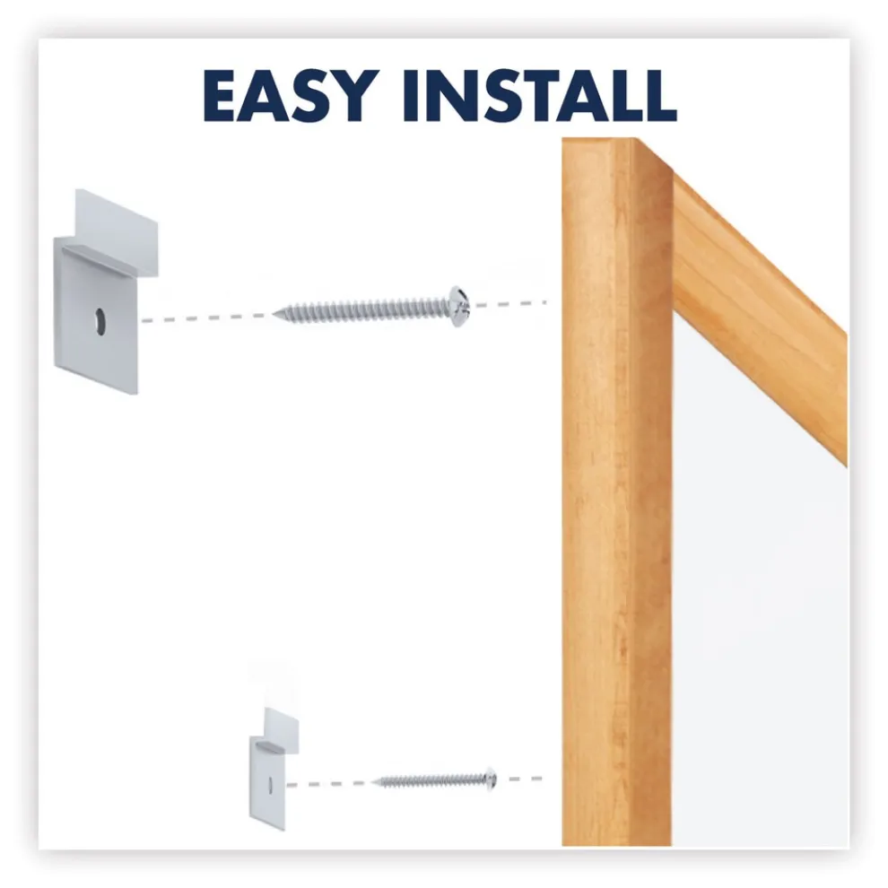Quartet 36 in. x 24 in. Oak Finished Fiberboard (MDF) Frame Classic Series Total Erase Dry Erase Boards - White Surface