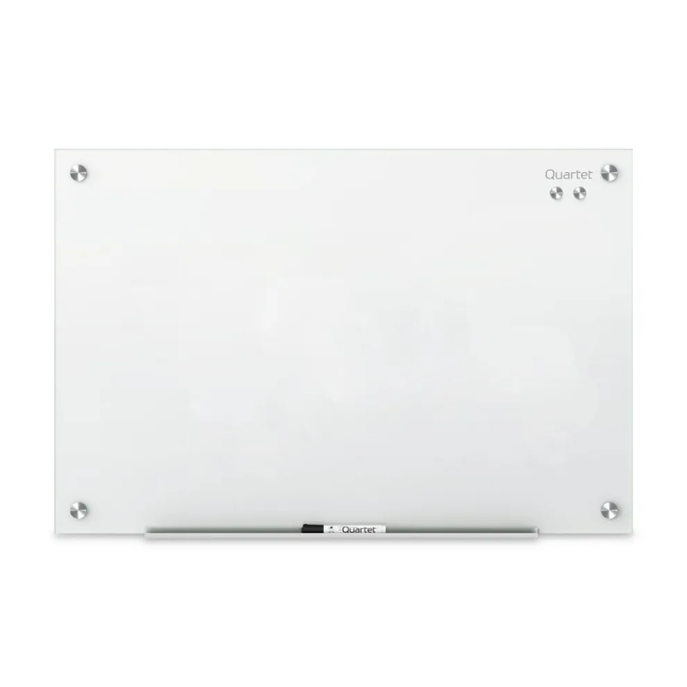 Quartet 24 in. x 18 in. Infinity Magnetic Glass Marker Board - White Surface