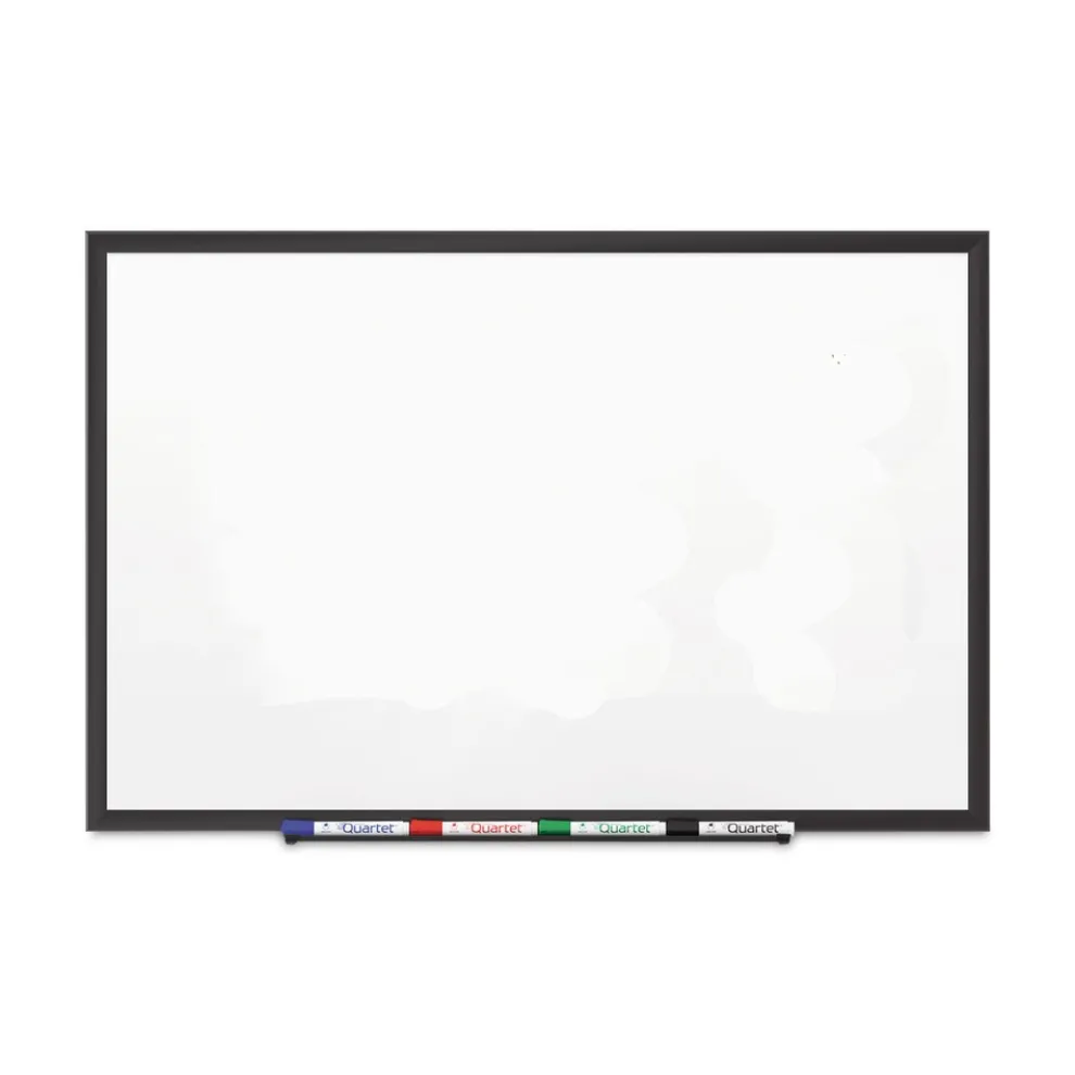 Quartet 72 in. x 48 in. Classic Series Porcelain Magnetic Dry Erase Board - White Surface, Black Aluminum Frame