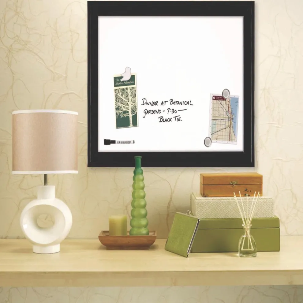 Quartet 23 x 17 Home Decor Magnetic Dry Erase Board - White Surface/Black Wood Frame