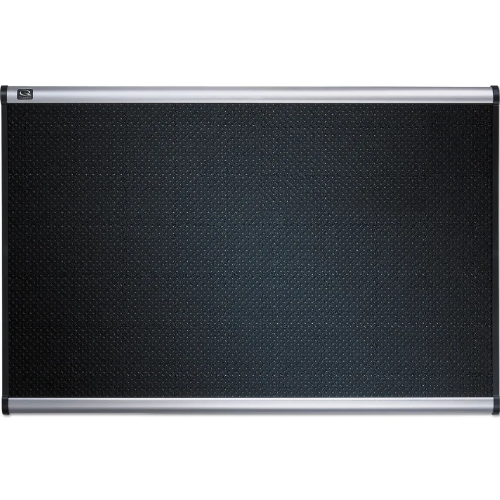 Quartet Prestige 36 in. x 24 in. Embossed Foam Bulletin Board - Black/Silver
