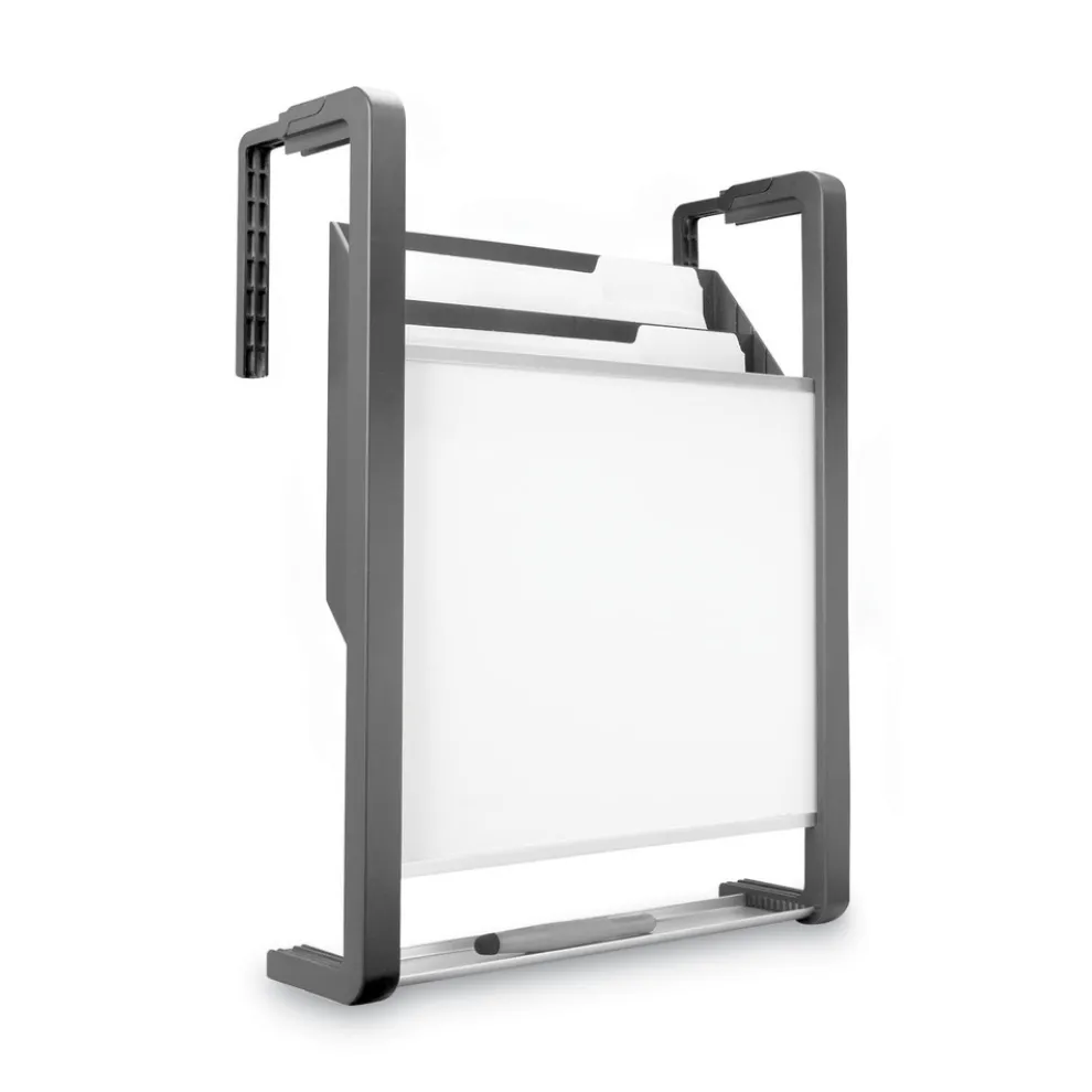 Quartet Three-Pocket Hanging File Pocket with Dry Erase Board - Letter, Black